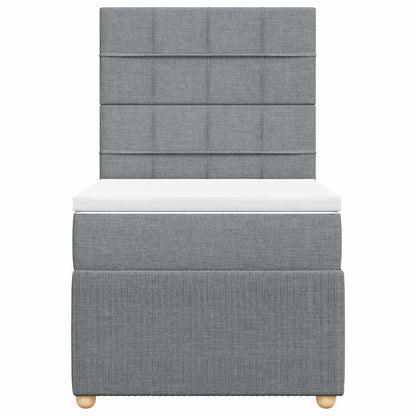Giroletto a Molle con Materasso Grigio Chiaro 90x190 cm Tessuto