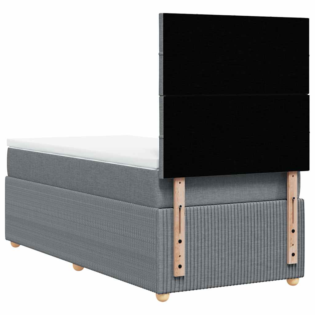 Giroletto a Molle con Materasso Grigio Chiaro 90x190 cm Tessuto
