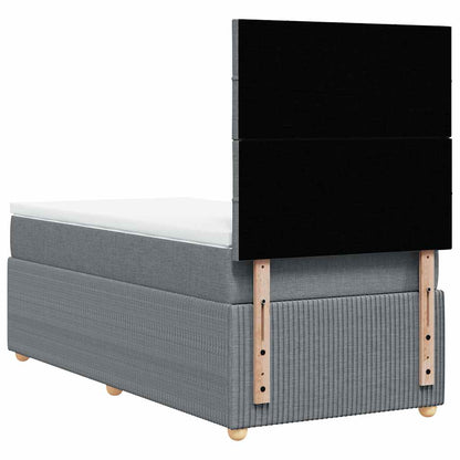 Giroletto a Molle con Materasso Grigio Chiaro 90x190 cm Tessuto