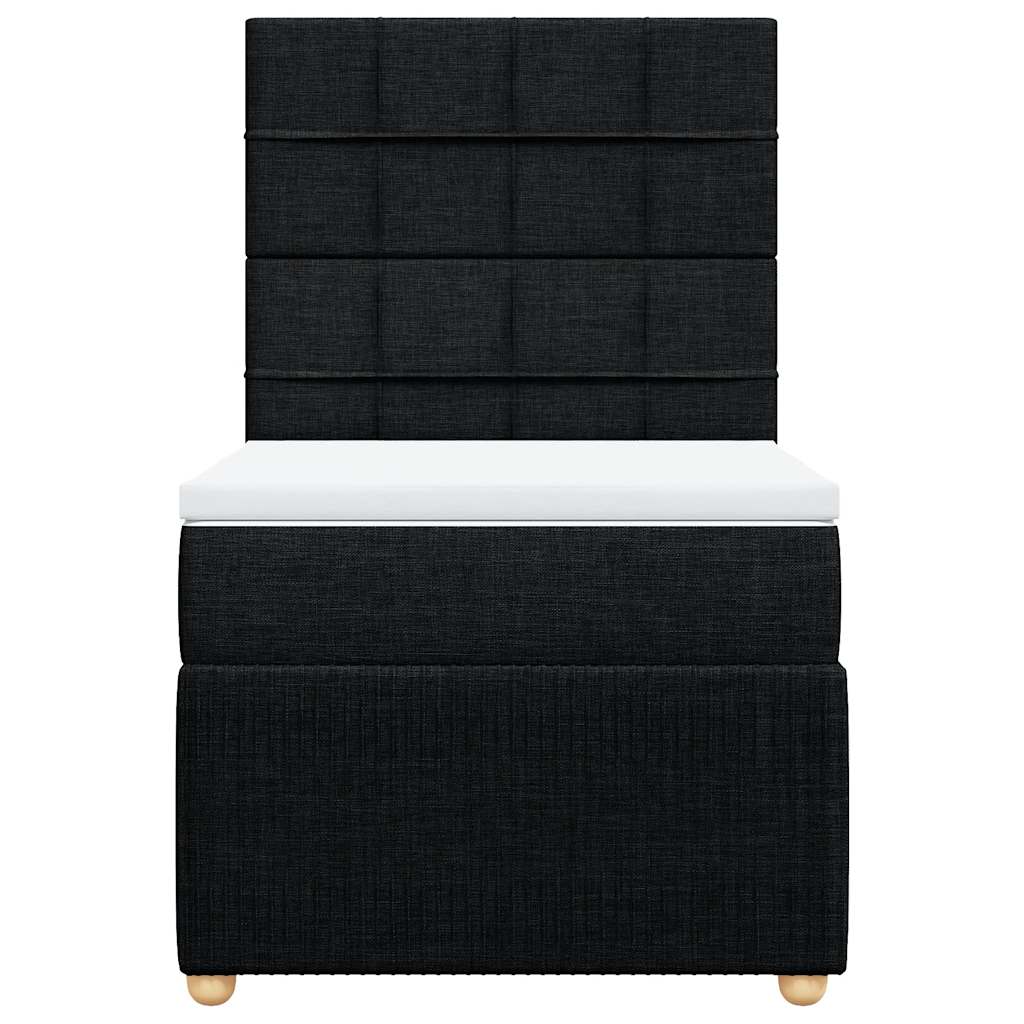 Giroletto a Molle con Materasso Nero 90x190 cm in Tessuto