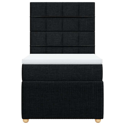 Giroletto a Molle con Materasso Nero 90x190 cm in Tessuto