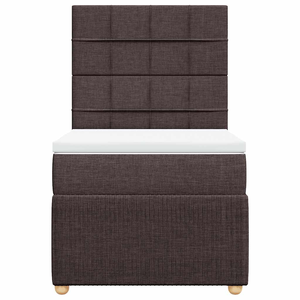 Giroletto a Molle con Materasso Marrone Scuro 90x190cm Tessuto