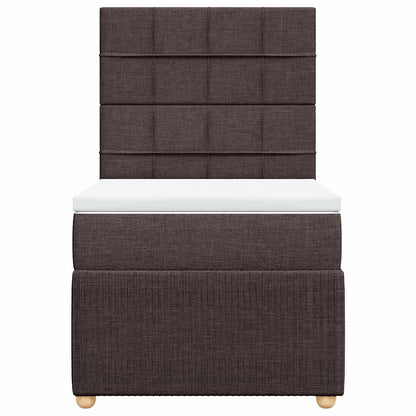 Giroletto a Molle con Materasso Marrone Scuro 90x190cm Tessuto