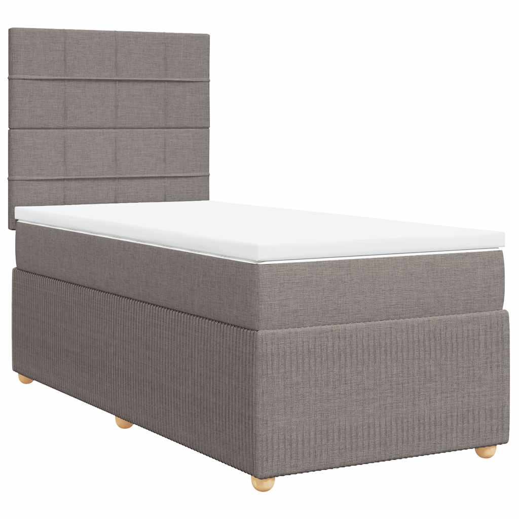 Giroletto a Molle con Materasso Tortora 90x190 cm in Tessuto