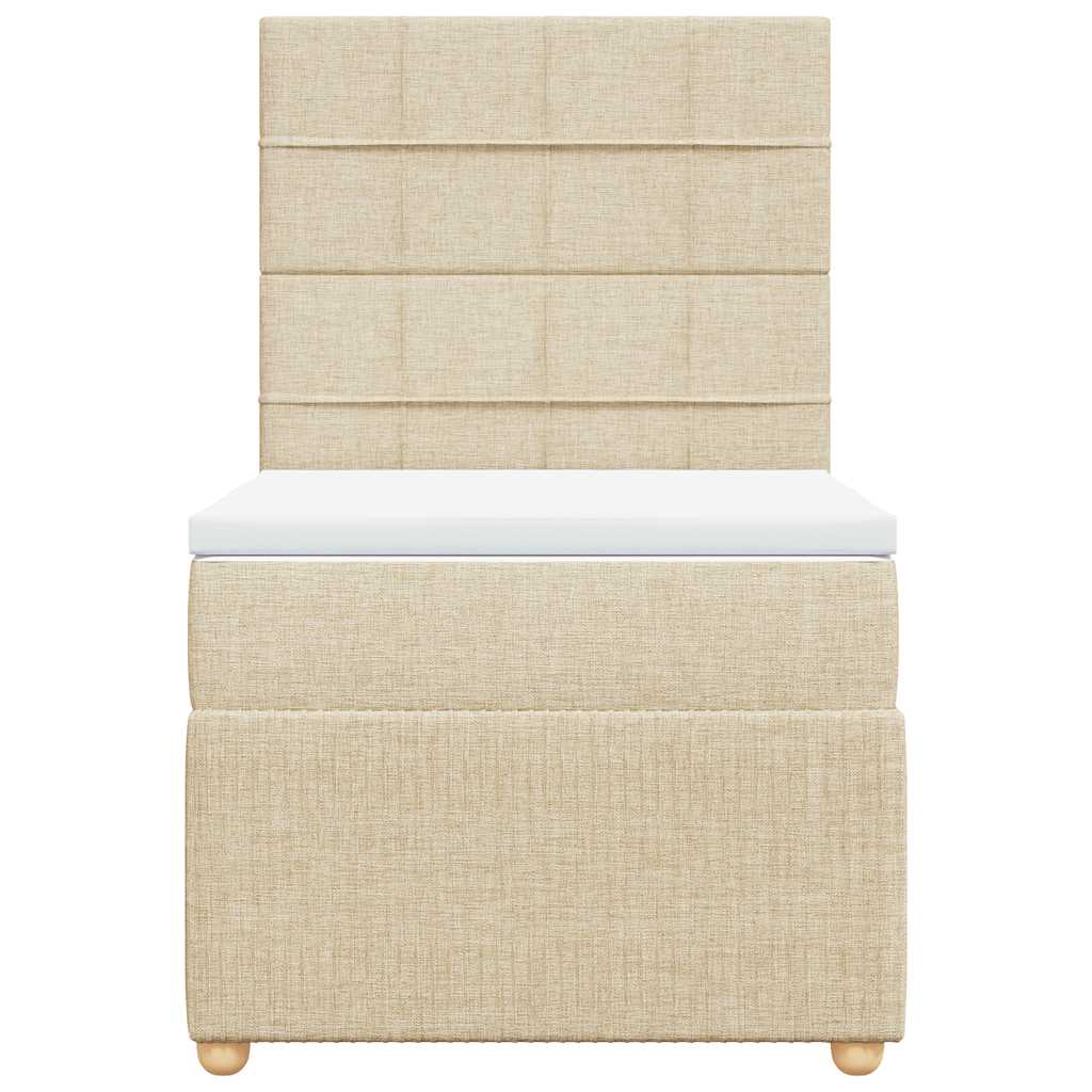 Giroletto a Molle con Materasso Crema 90x190 cm in Tessuto