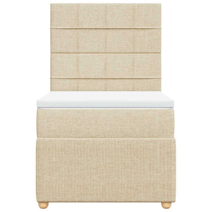 Giroletto a Molle con Materasso Crema 90x190 cm in Tessuto