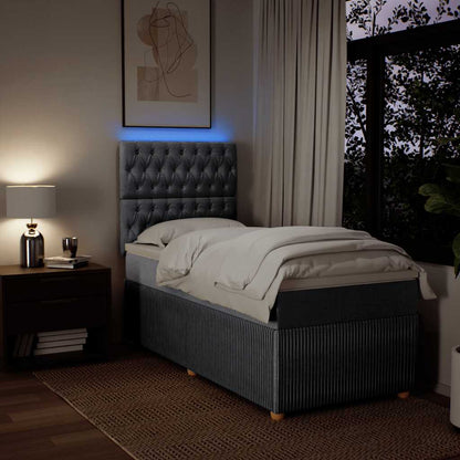 Giroletto a Molle con Materasso Grigio Chiaro 90x190 cm Tessuto - homemem39