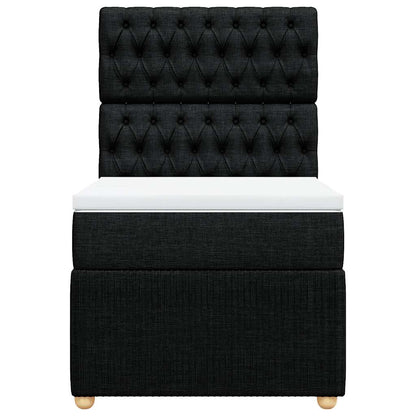 Giroletto a Molle con Materasso Nero 90x190 cm in Tessuto - homemem39