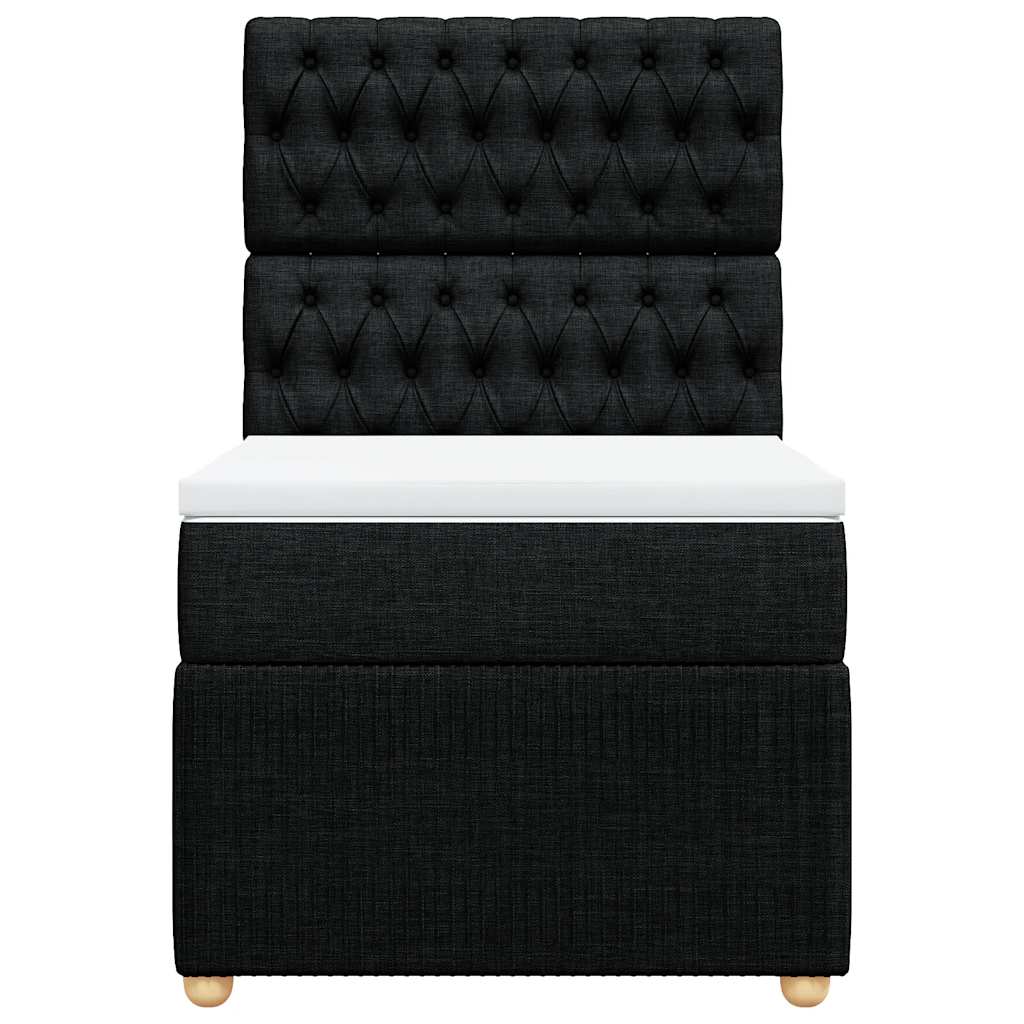 Giroletto a Molle con Materasso Nero 90x190 cm in Tessuto