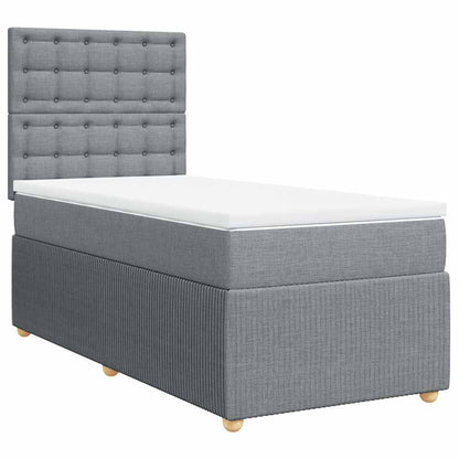 Giroletto a Molle con Materasso Grigio Chiaro 90x190 cm Tessuto