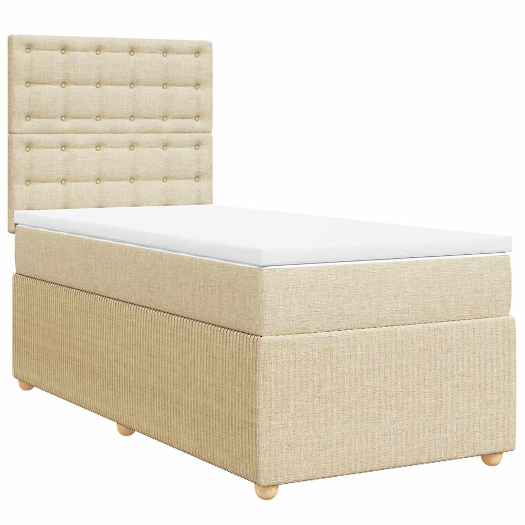 Giroletto a Molle con Materasso Crema 90x190 cm in Tessuto