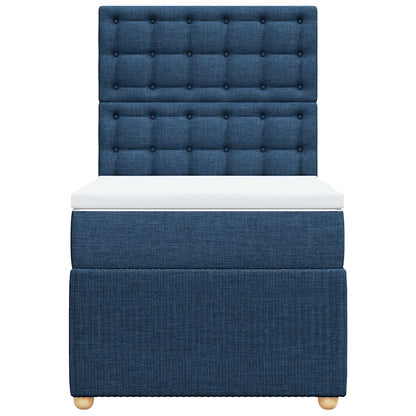 Giroletto a Molle con Materasso Blu 90x190 cm in Tessuto
