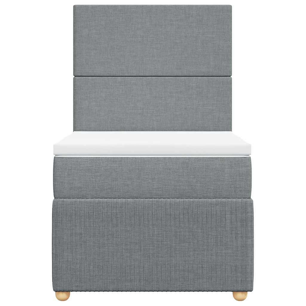 Giroletto a Molle con Materasso Grigio Chiaro 90x200 cm Tessuto