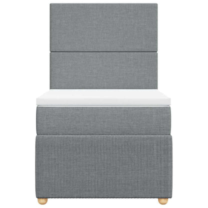Giroletto a Molle con Materasso Grigio Chiaro 90x200 cm Tessuto
