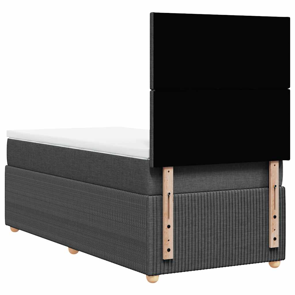 Giroletto a Molle con Materasso Grigio Scuro 90x200 cm Tessuto | homemem39
