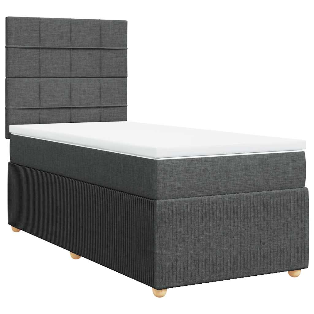 Giroletto a Molle con Materasso Grigio Scuro 90x200 cm Tessuto | homemem39