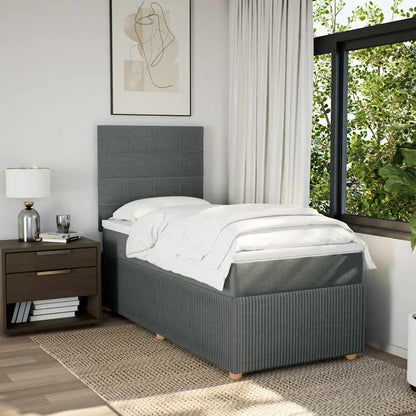Giroletto a Molle con Materasso Grigio Scuro 90x200 cm Tessuto | homemem39