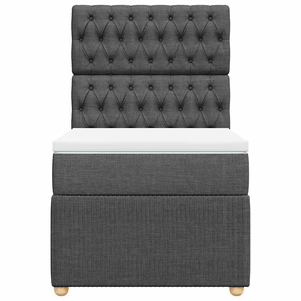 Giroletto a Molle con Materasso Grigio Scuro 90x200 cm Tessuto
