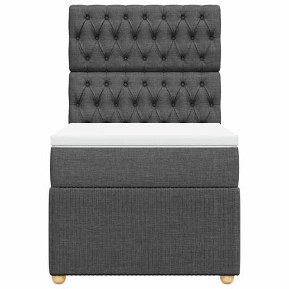 Giroletto a Molle con Materasso Grigio Scuro 90x200 cm Tessuto