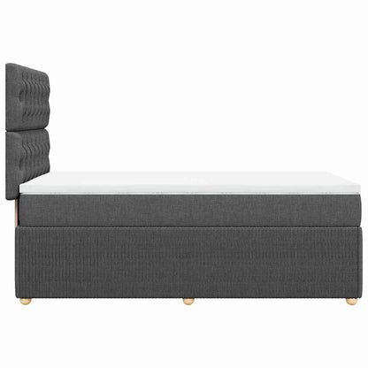 Giroletto a Molle con Materasso Grigio Scuro 90x200 cm Tessuto | homemem39