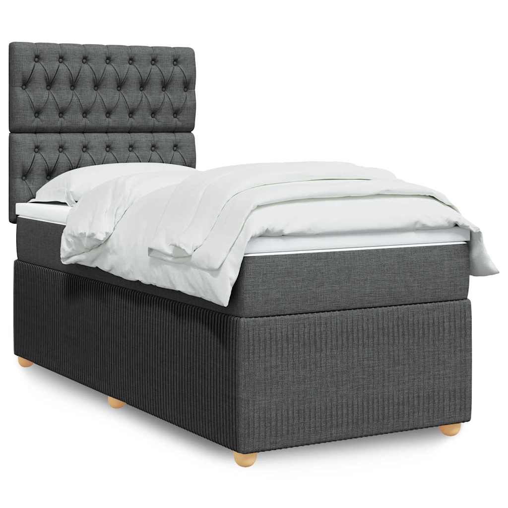 Giroletto a Molle con Materasso Grigio Scuro 90x200 cm Tessuto | homemem39