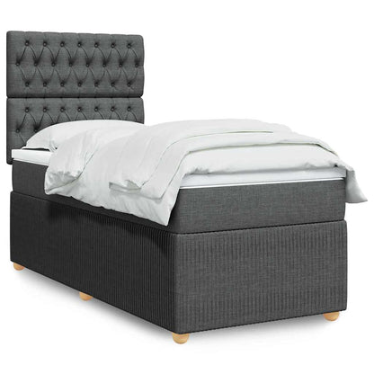 Giroletto a Molle con Materasso Grigio Scuro 90x200 cm Tessuto | homemem39