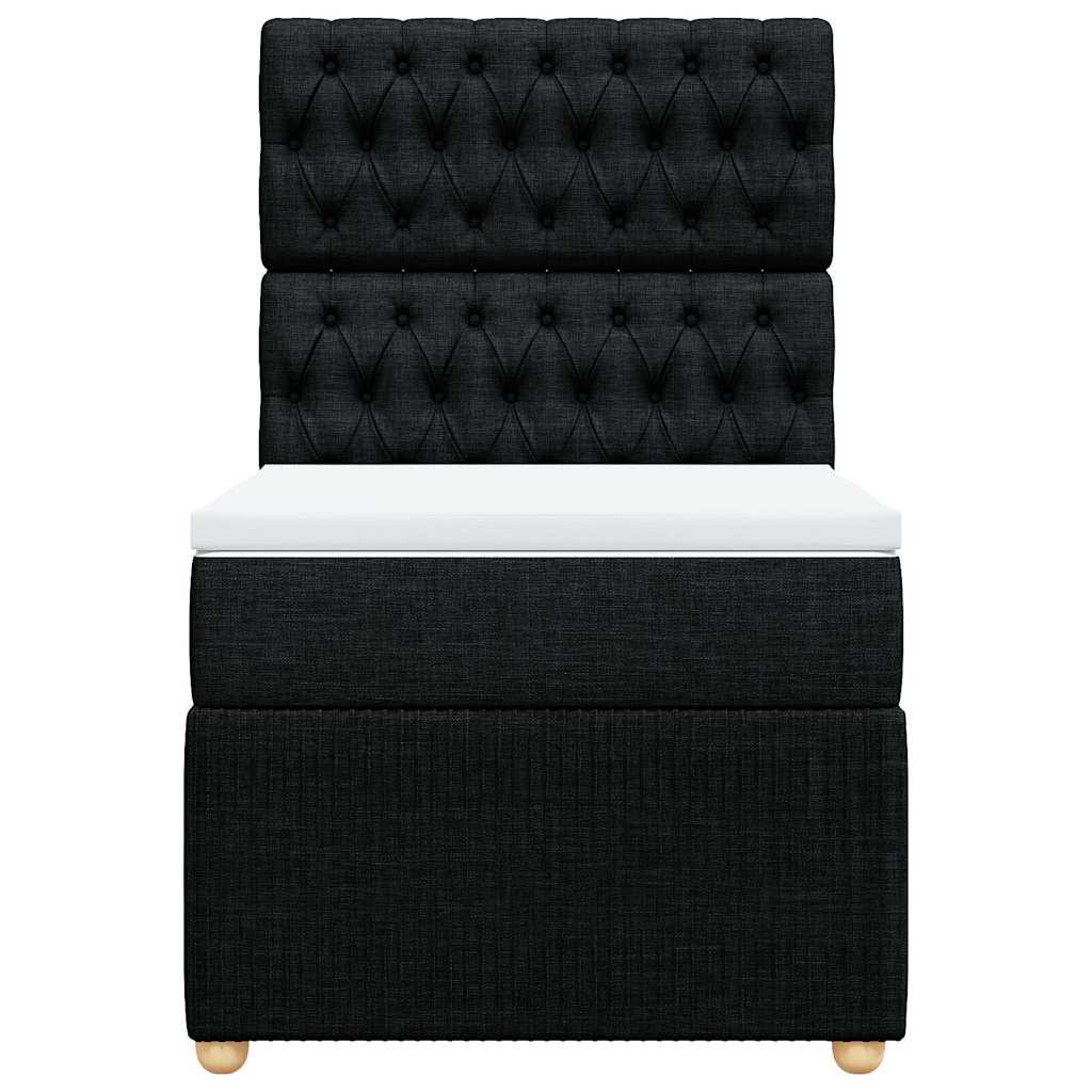 Giroletto a Molle con Materasso Nero 90x200 cm in Tessuto - homemem39