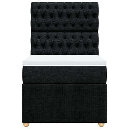 Giroletto a Molle con Materasso Nero 90x200 cm in Tessuto