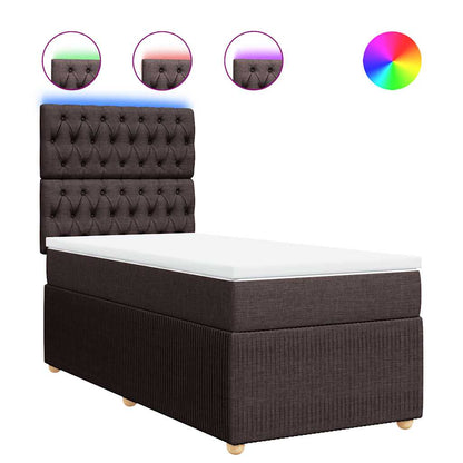 Giroletto a Molle con Materasso Marrone Scuro 90x200 cm Tessuto | homemem39