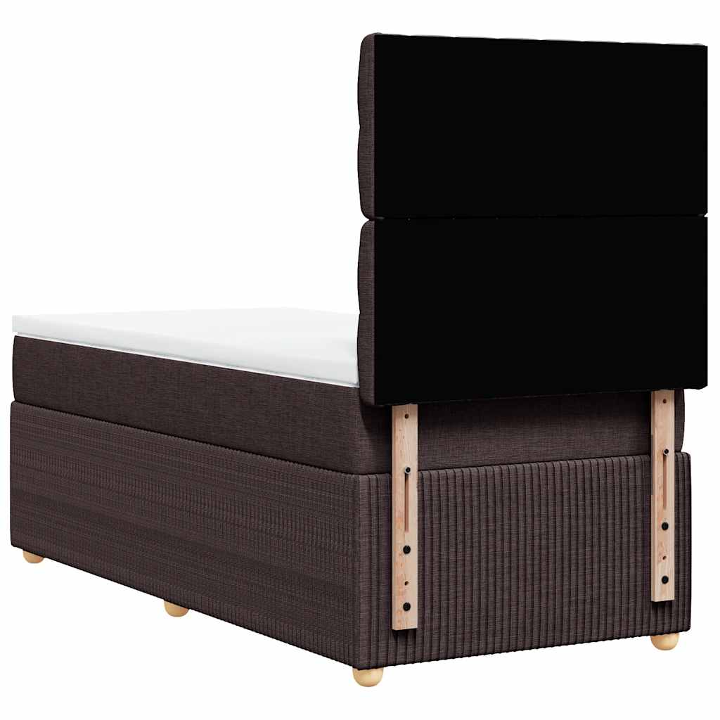 Giroletto a Molle con Materasso Marrone Scuro 90x200 cm Tessuto | homemem39