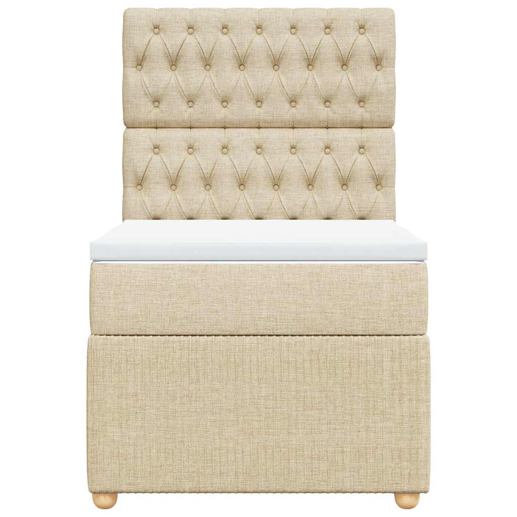 Giroletto a Molle con Materasso Crema 90x200 cm inTessuto