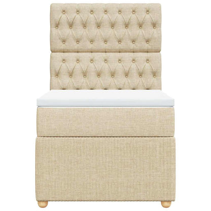 Giroletto a Molle con Materasso Crema 90x200 cm inTessuto