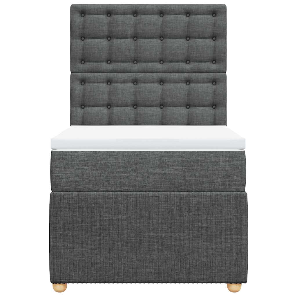 Giroletto a Molle con Materasso Grigio Scuro 90x200 cm Tessuto | homemem39