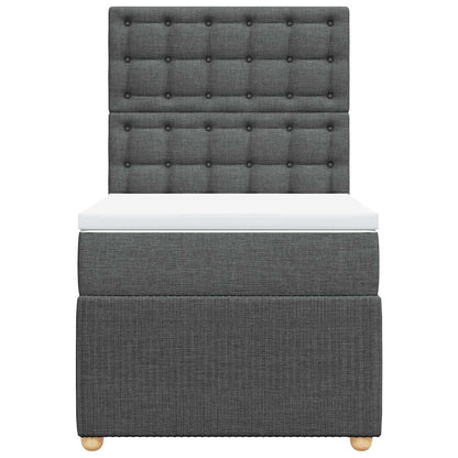 Giroletto a Molle con Materasso Grigio Scuro 90x200 cm Tessuto | homemem39