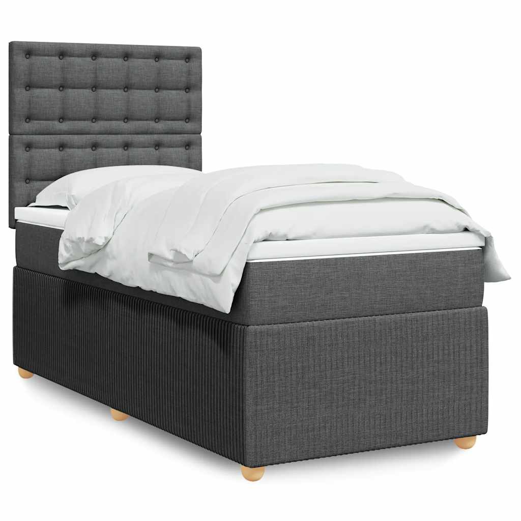 Giroletto a Molle con Materasso Grigio Scuro 90x200 cm Tessuto | homemem39