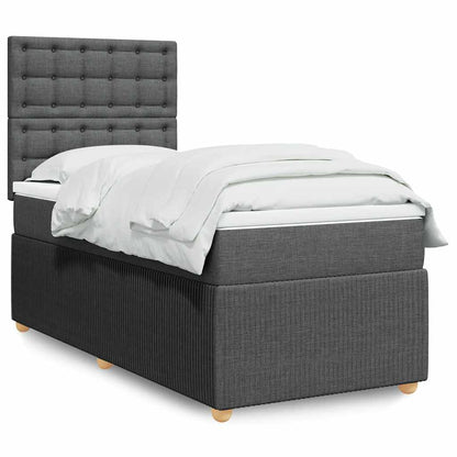 Giroletto a Molle con Materasso Grigio Scuro 90x200 cm Tessuto | homemem39