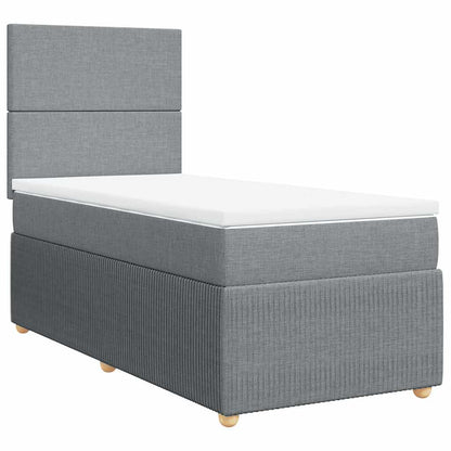 Giroletto a Molle con Materasso Grigio Chiaro100x200 cm Tessuto