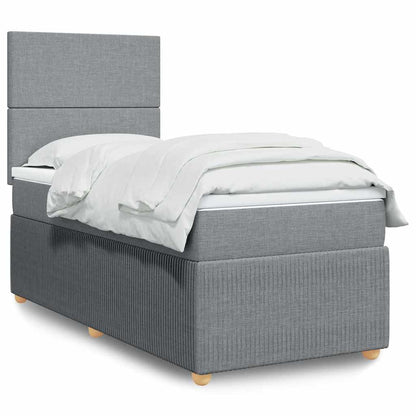 Giroletto a Molle con Materasso Grigio Chiaro100x200 cm Tessuto