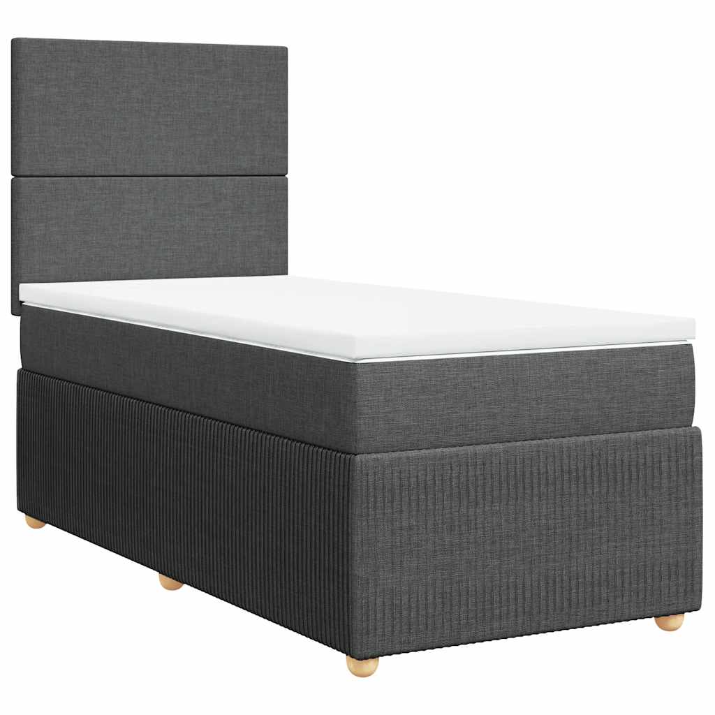 Giroletto a Molle con Materasso Grigio Scuro 100x200 cm Tessuto | homemem39