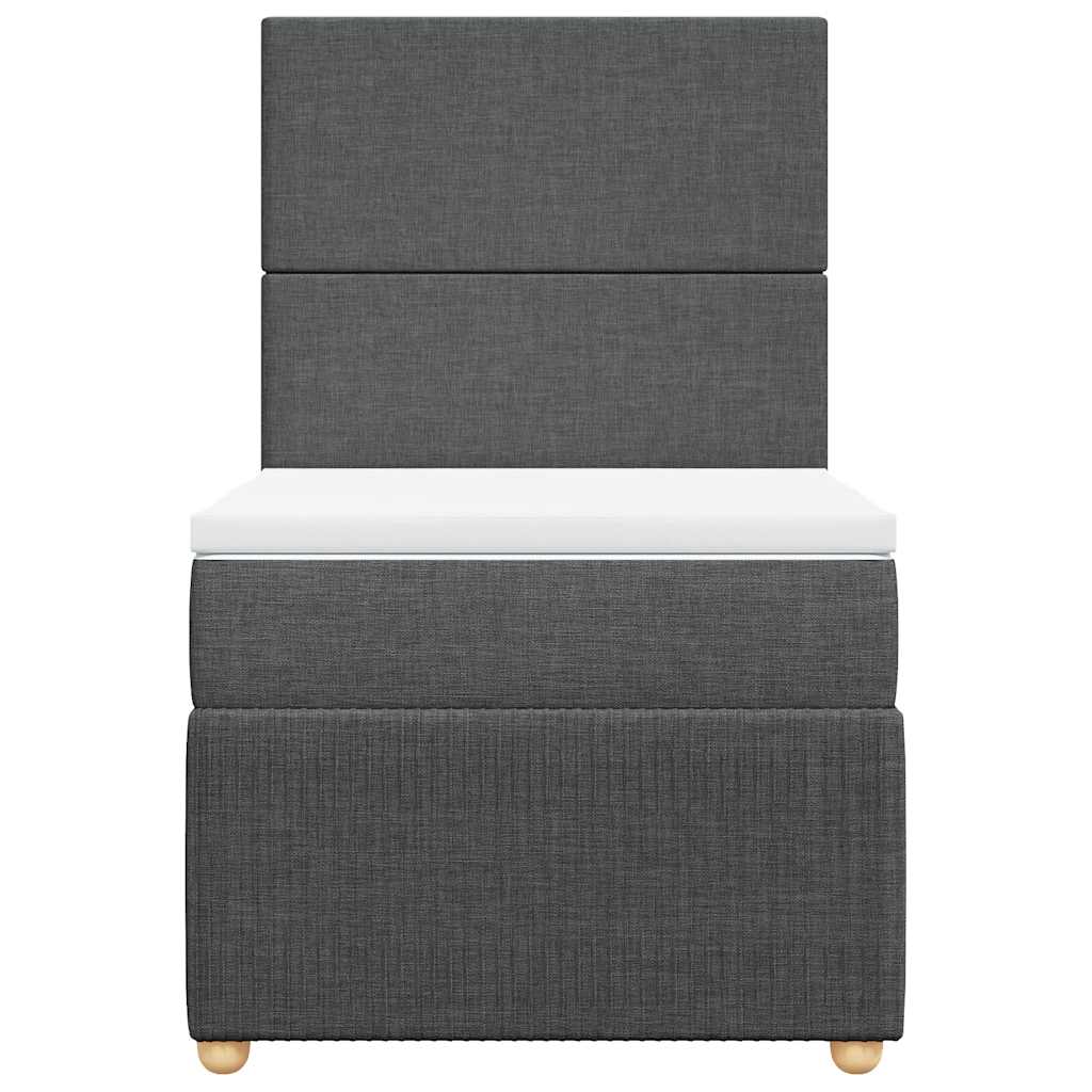 Giroletto a Molle con Materasso Grigio Scuro 100x200 cm Tessuto
