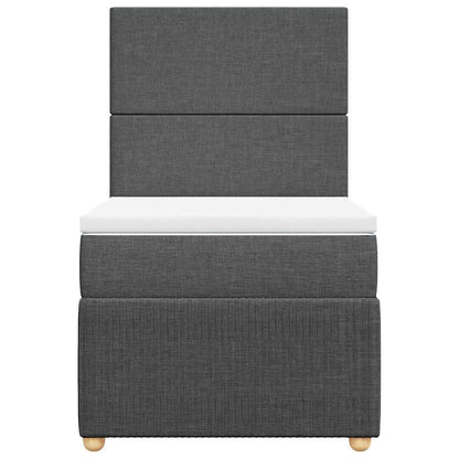 Giroletto a Molle con Materasso Grigio Scuro 100x200 cm Tessuto
