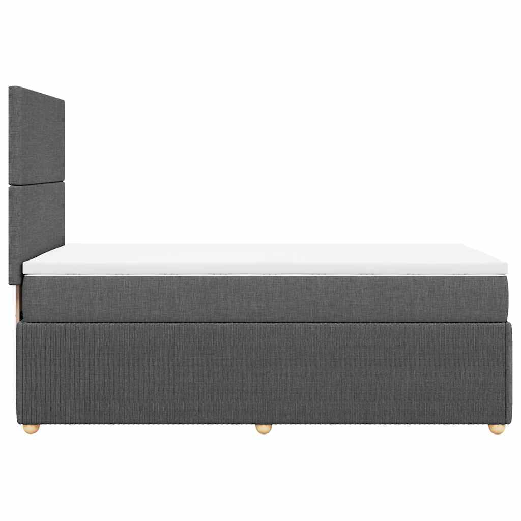 Giroletto a Molle con Materasso Grigio Scuro 100x200 cm Tessuto | homemem39