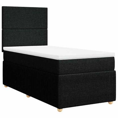 Giroletto a Molle con Materasso Nero 100x200 cm in Tessuto