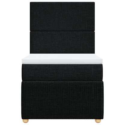 Giroletto a Molle con Materasso Nero 100x200 cm in Tessuto