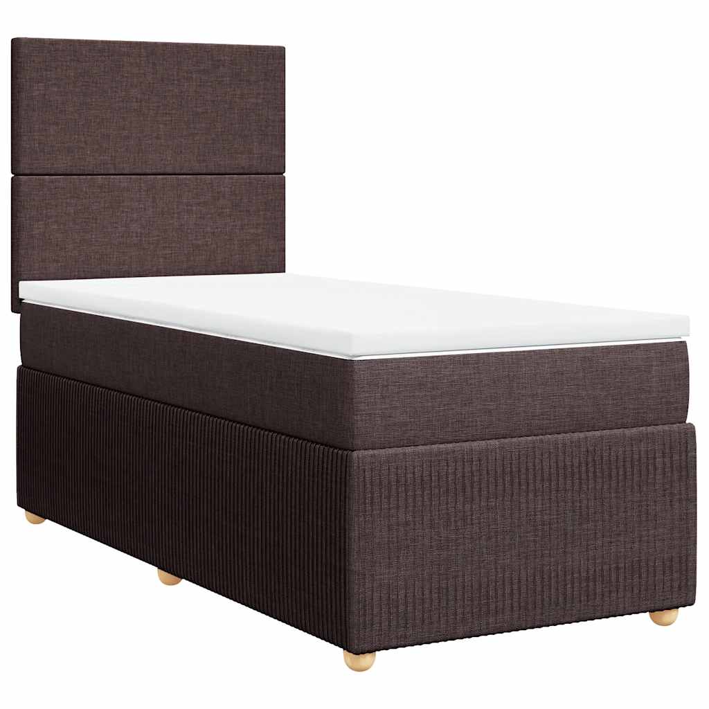 Giroletto a Molle con Materasso Marrone Scuro 100x200cm Tessuto | homemem39