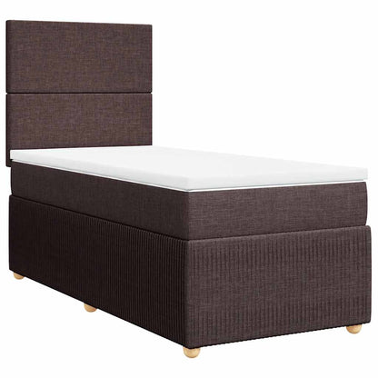 Giroletto a Molle con Materasso Marrone Scuro 100x200cm Tessuto | homemem39