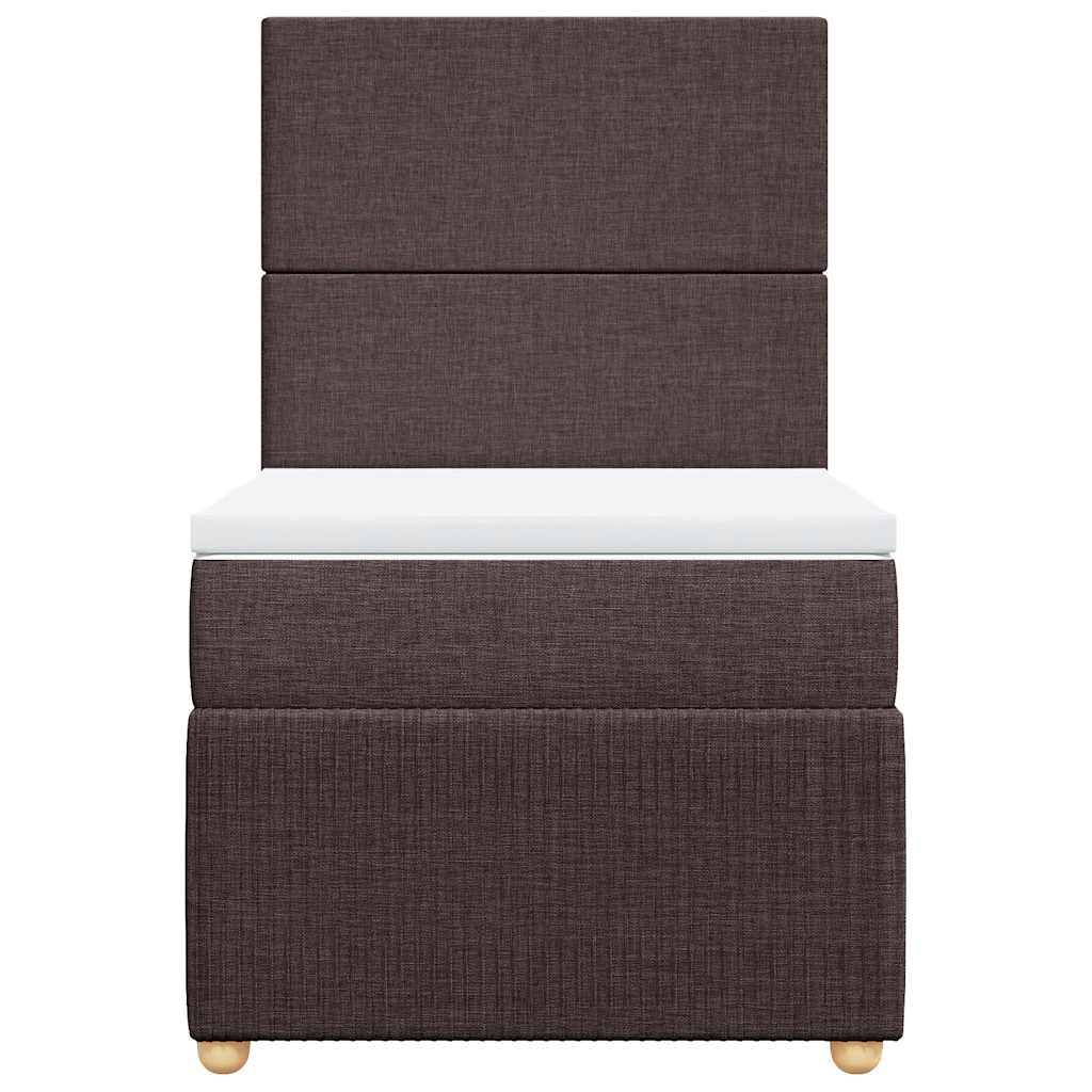 Giroletto a Molle con Materasso Marrone Scuro 100x200cm Tessuto | homemem39