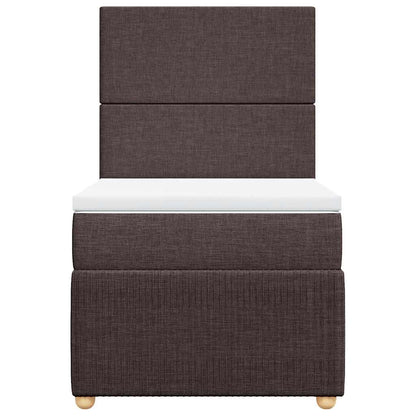 Giroletto a Molle con Materasso Marrone Scuro 100x200cm Tessuto | homemem39