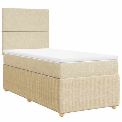 Giroletto a Molle con Materasso Crema 100x200 cm in Tessuto