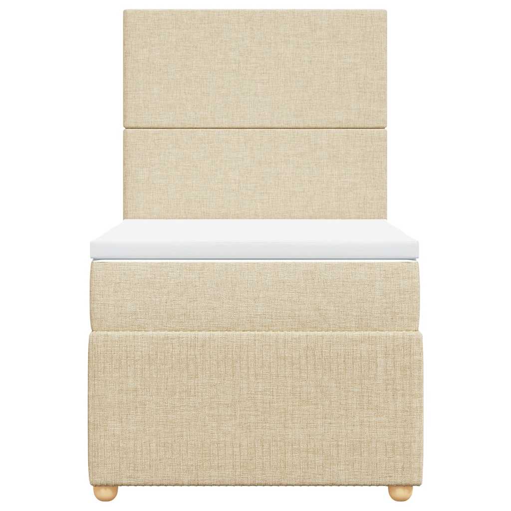 Giroletto a Molle con Materasso Crema 100x200 cm in Tessuto